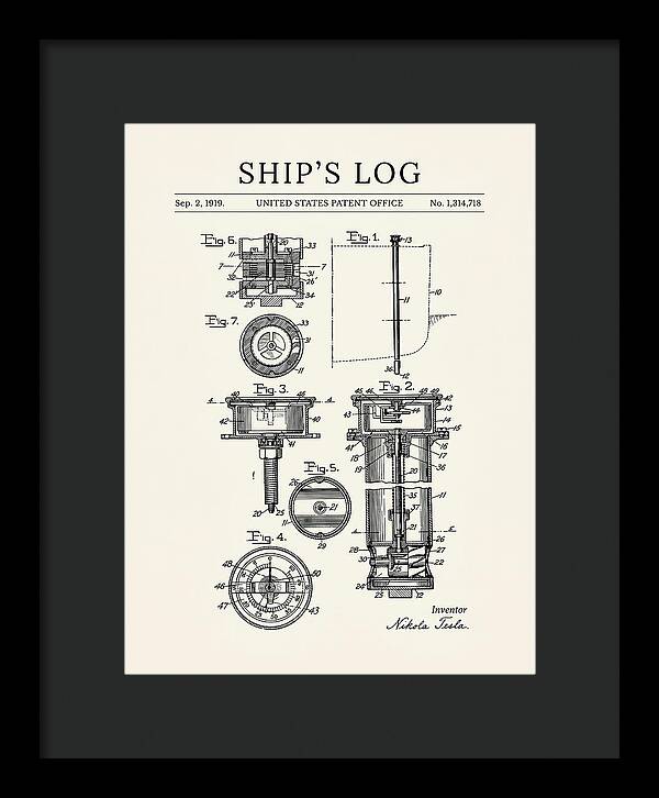 Ship's Log Tesla Minimalist Patent Us1314718