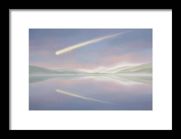 Shooting Star Over Calm Lake