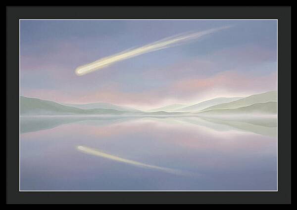 Shooting Star Over Calm Lake