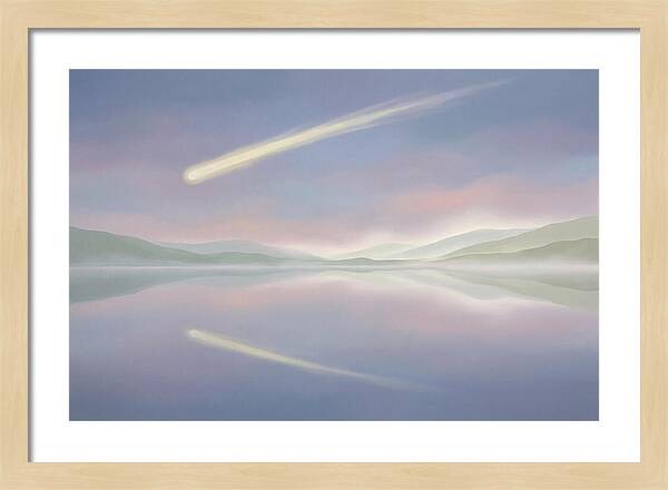 Shooting Star Over Calm Lake
