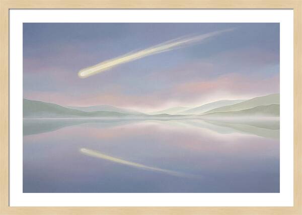 Shooting Star Over Calm Lake