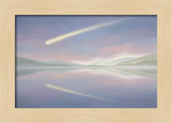 Shooting Star Over Calm Lake