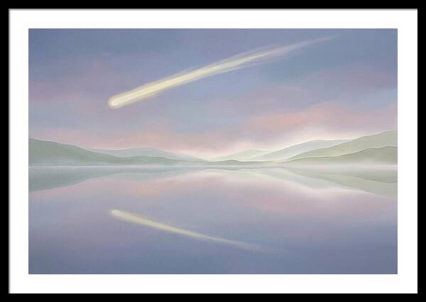 Shooting Star Over Calm Lake