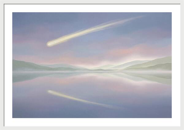 Shooting Star Over Calm Lake