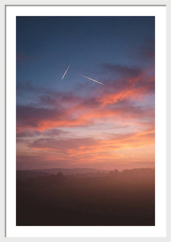 Shooting Stars Over Twilight Sky