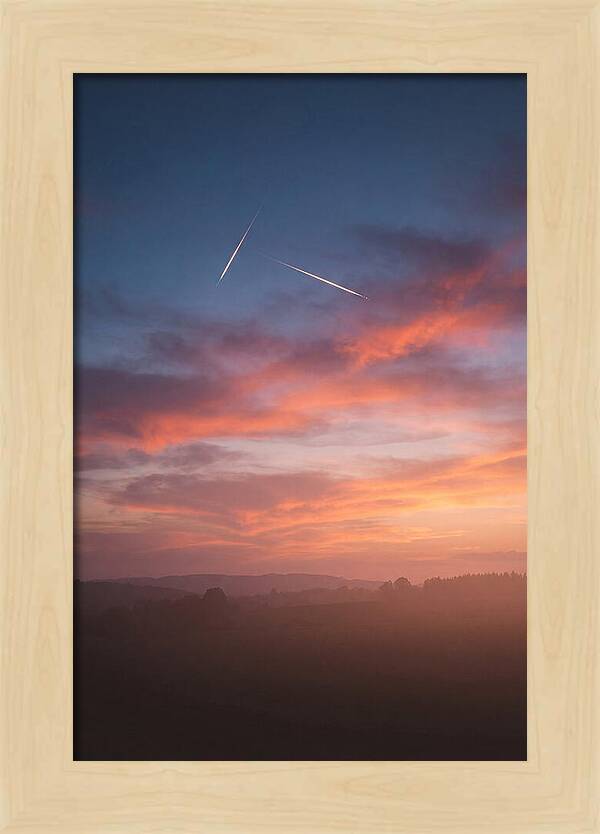 Shooting Stars Over Twilight Sky