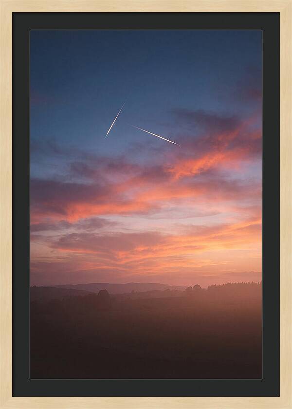 Shooting Stars Over Twilight Sky