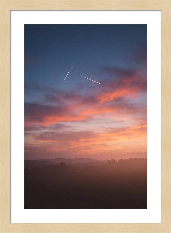 Shooting Stars Over Twilight Sky