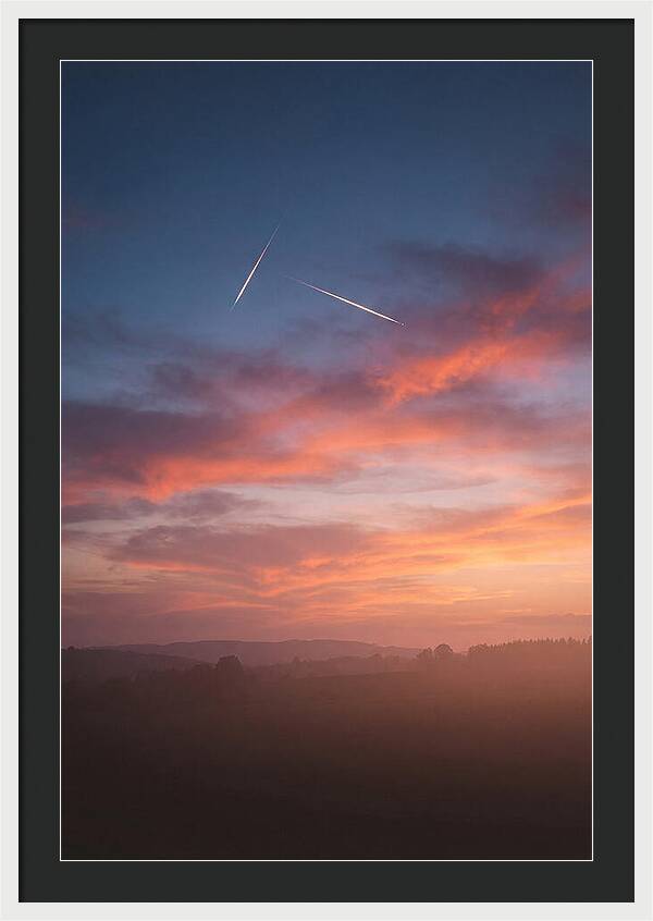 Shooting Stars Over Twilight Sky