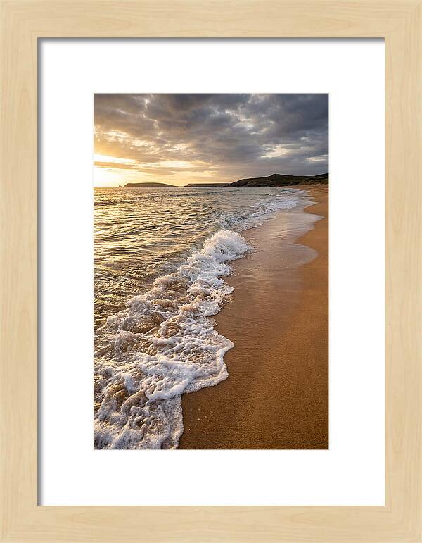Shore Break At Sunset