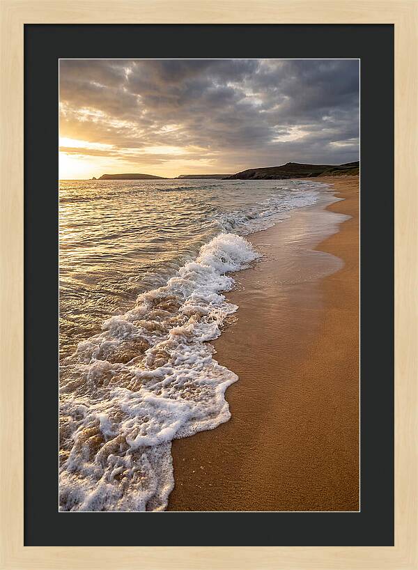 Shore Break At Sunset