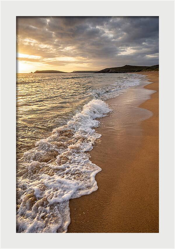 Shore Break At Sunset