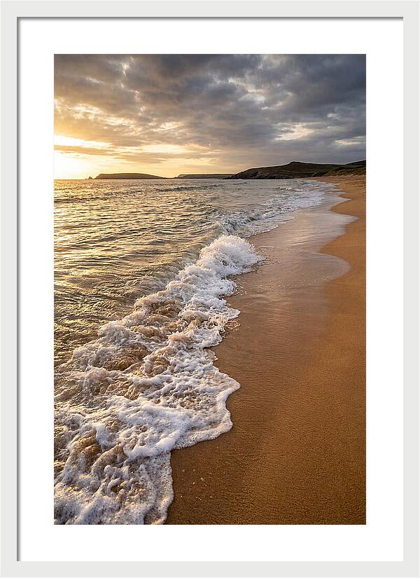 Shore Break At Sunset