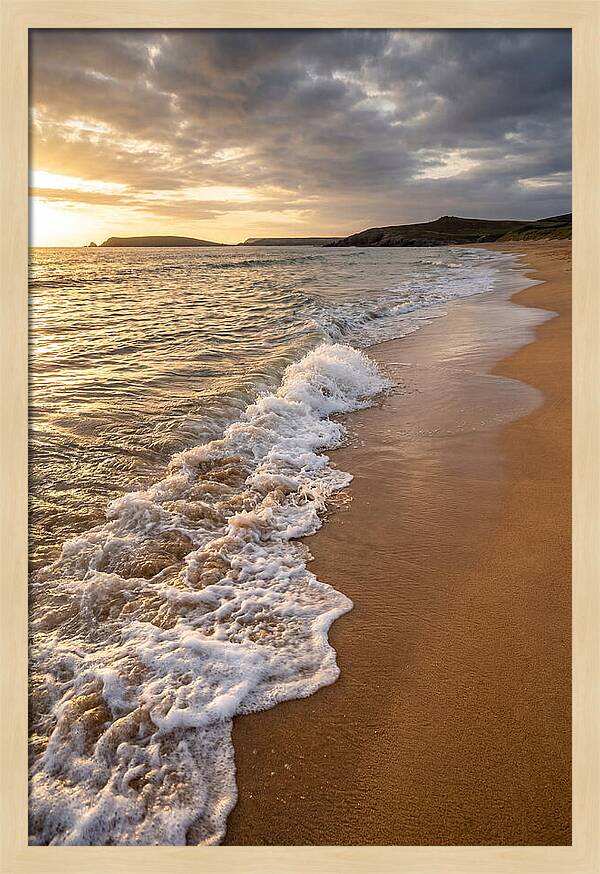 Shore Break At Sunset