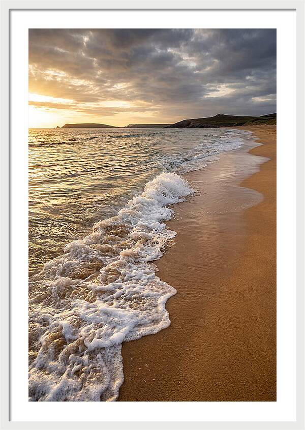 Shore Break At Sunset