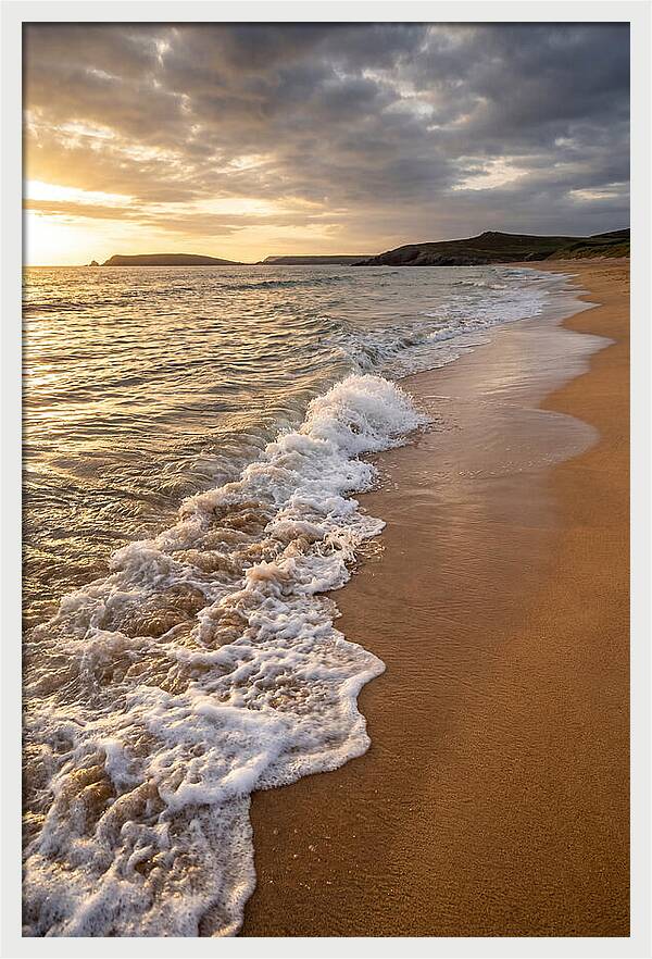 Shore Break At Sunset