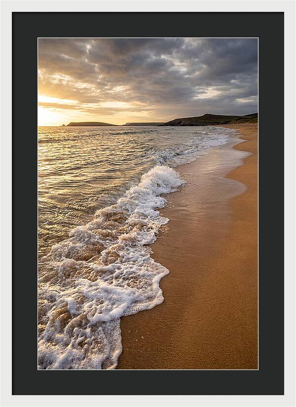 Shore Break At Sunset