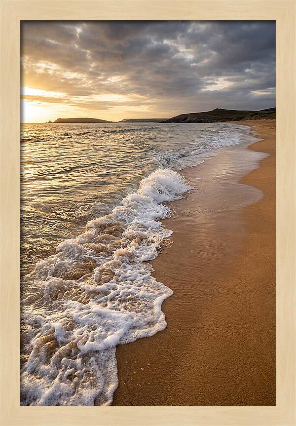 Shore Break At Sunset