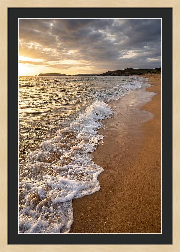 Shore Break At Sunset