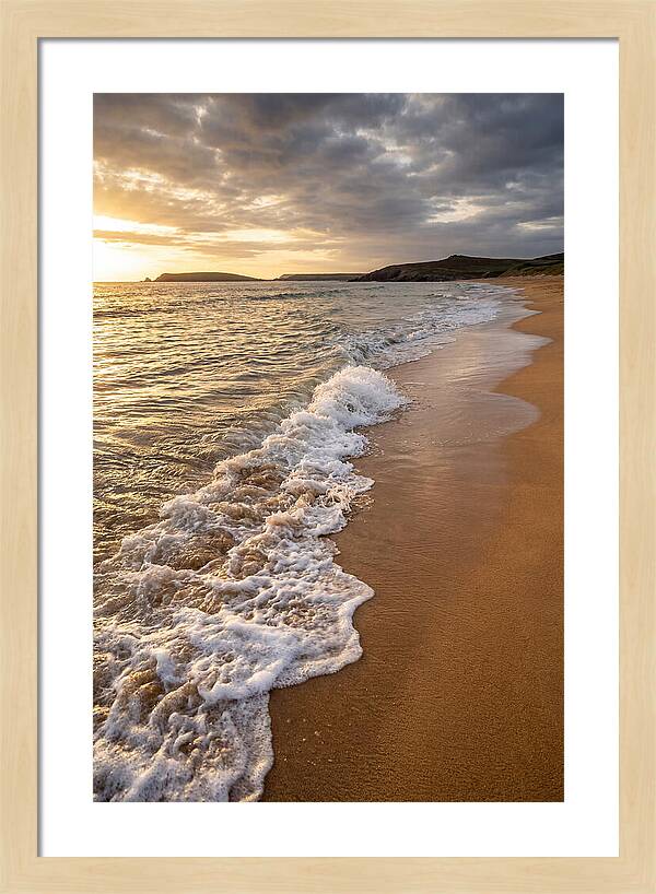 Shore Break At Sunset