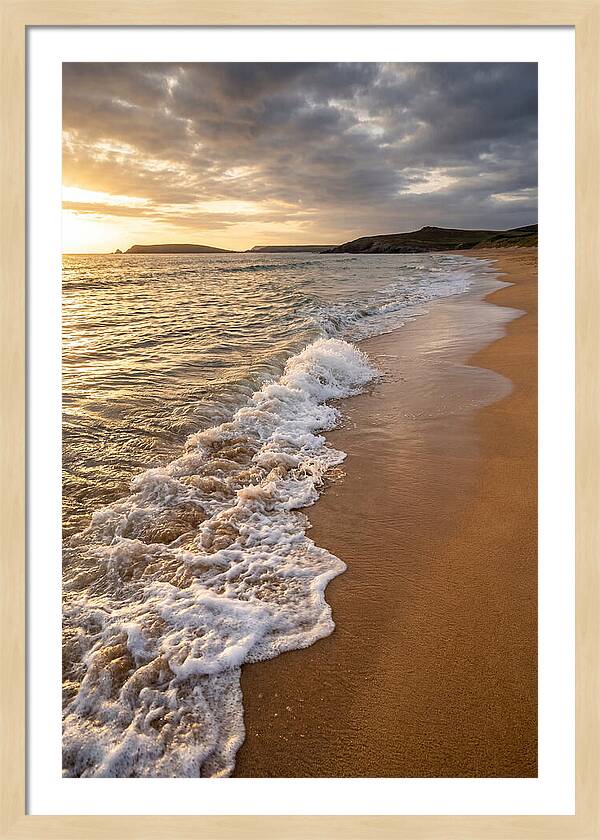 Shore Break At Sunset