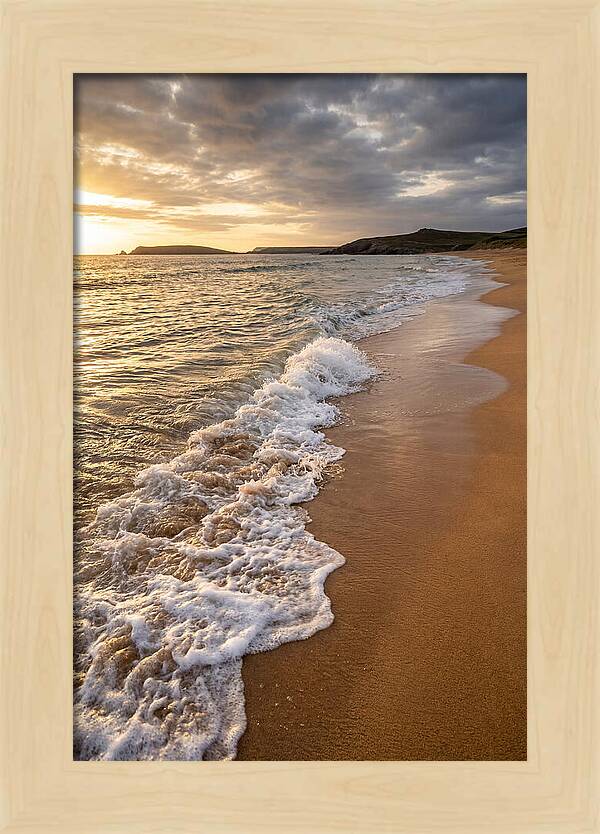 Shore Break At Sunset