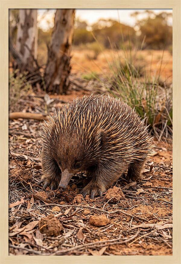 Short Beaked Echidna Foraging
