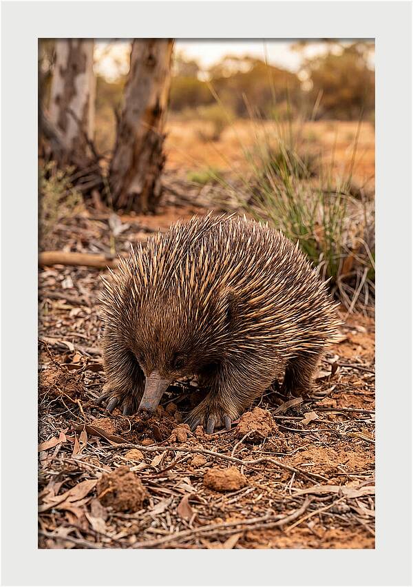 Short Beaked Echidna Foraging