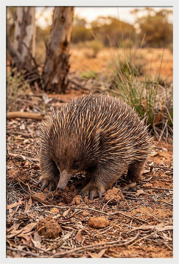 Short Beaked Echidna Foraging
