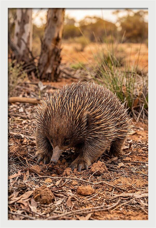 Short Beaked Echidna Foraging