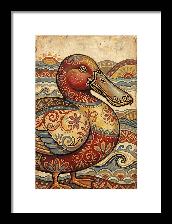 Shoveler Duck Folk Art
