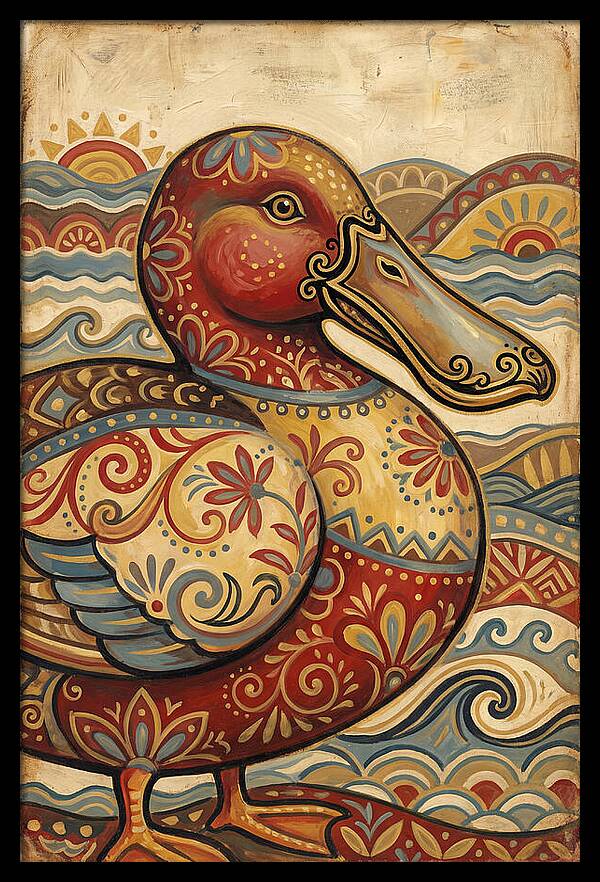 Shoveler Duck Folk Art