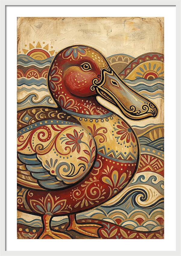Shoveler Duck Folk Art