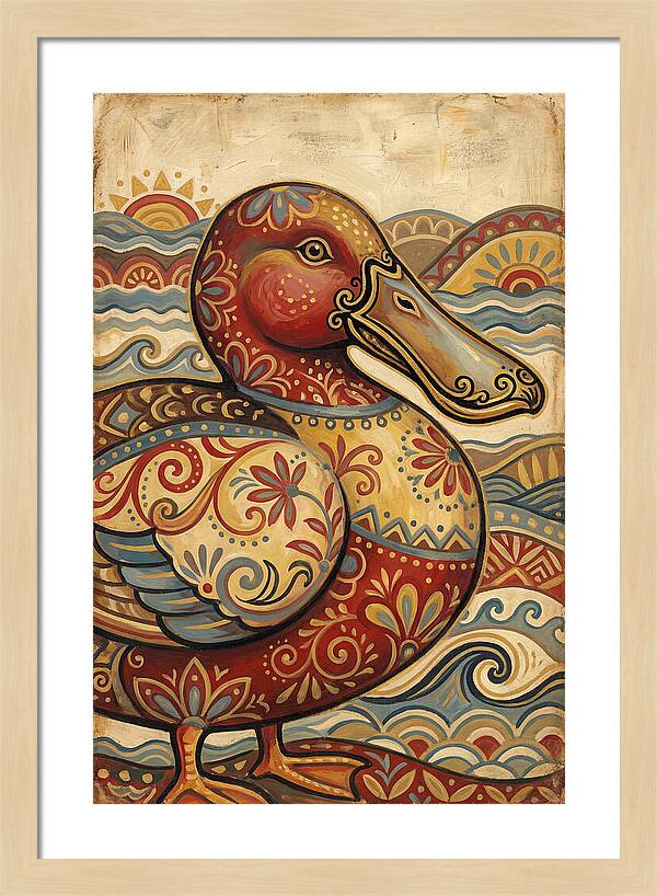 Shoveler Duck Folk Art