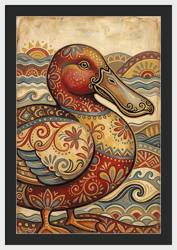 Shoveler Duck Folk Art