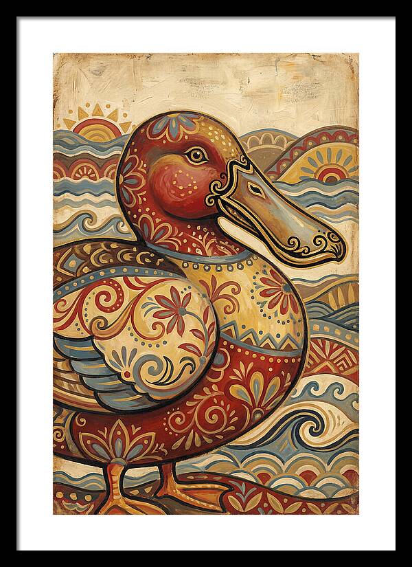 Shoveler Duck Folk Art