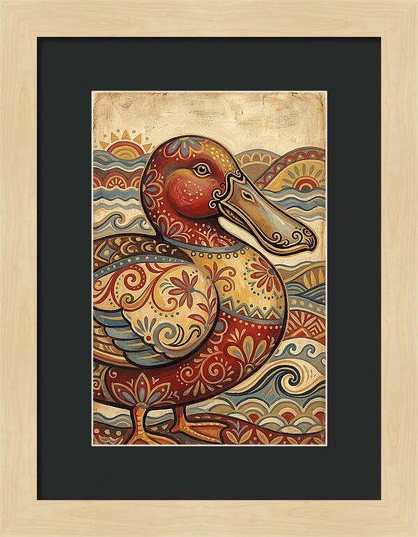 Shoveler Duck Folk Art