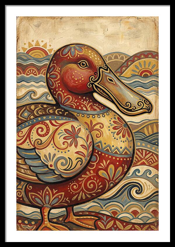 Shoveler Duck Folk Art