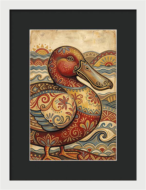 Shoveler Duck Folk Art