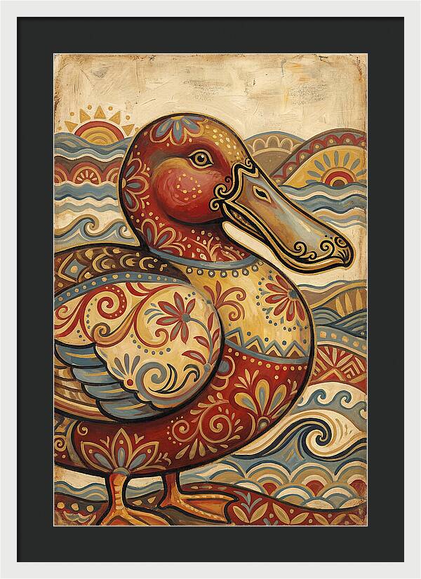 Shoveler Duck Folk Art