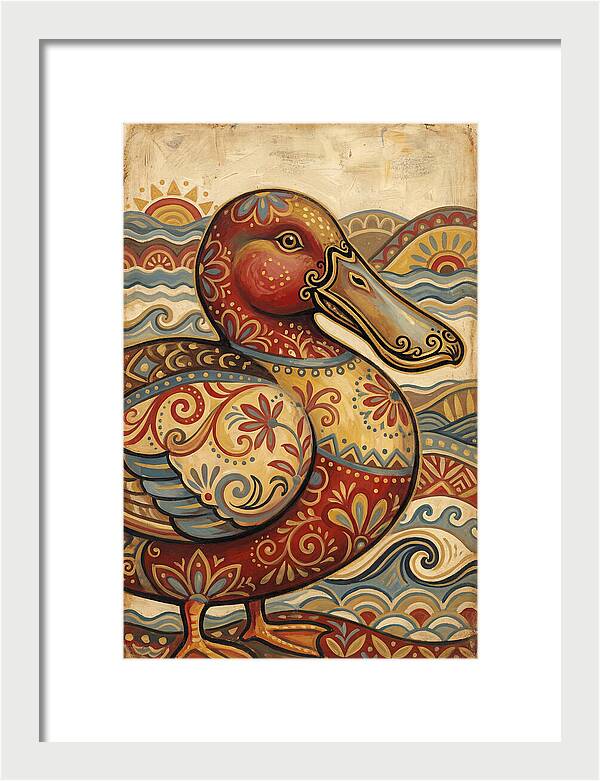 Shoveler Duck Folk Art