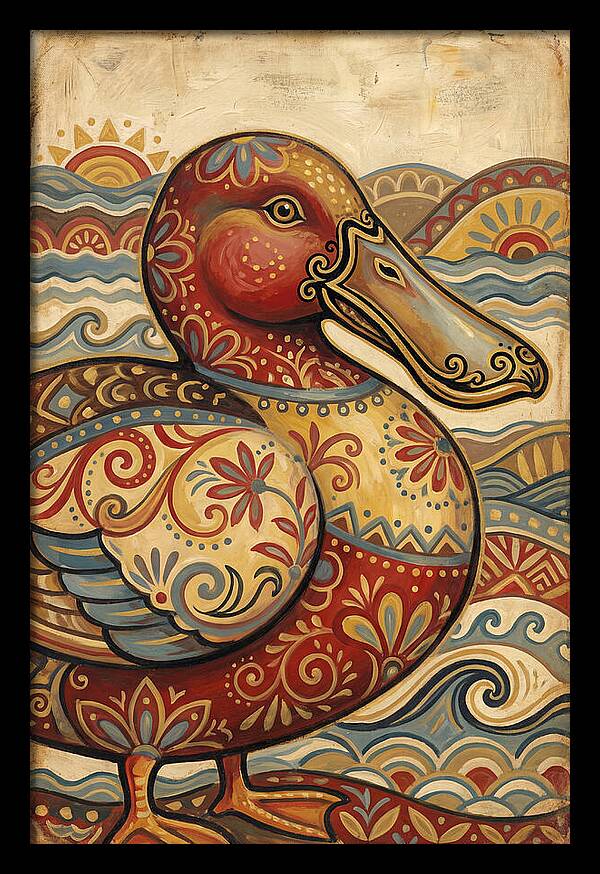 Shoveler Duck Folk Art