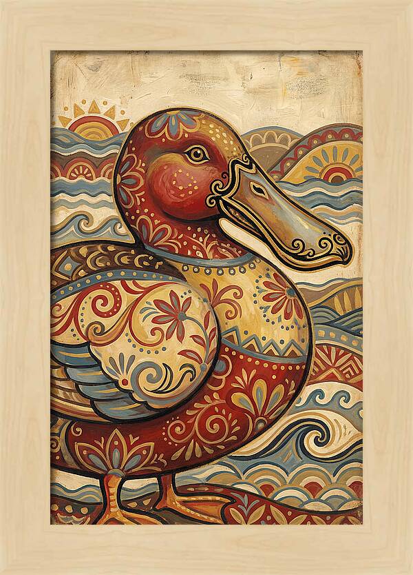 Shoveler Duck Folk Art