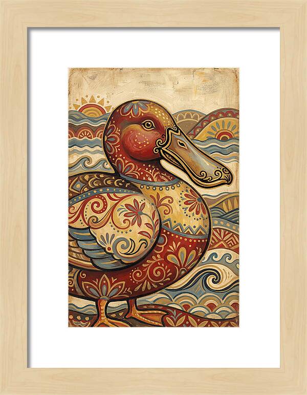 Shoveler Duck Folk Art