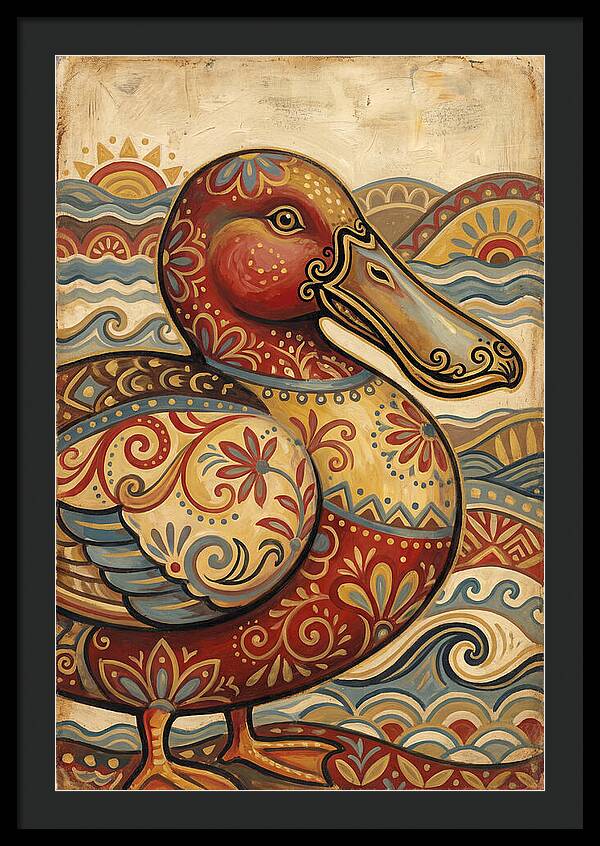 Shoveler Duck Folk Art