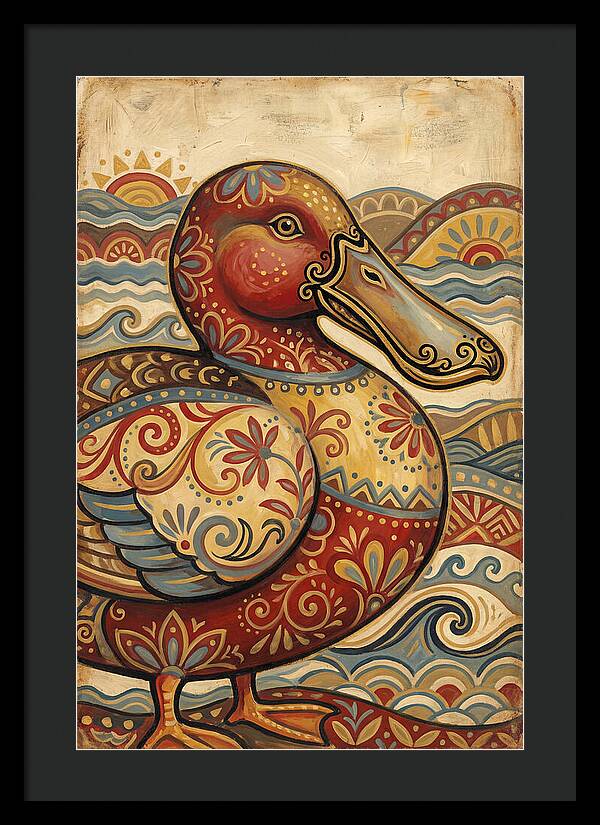 Shoveler Duck Folk Art