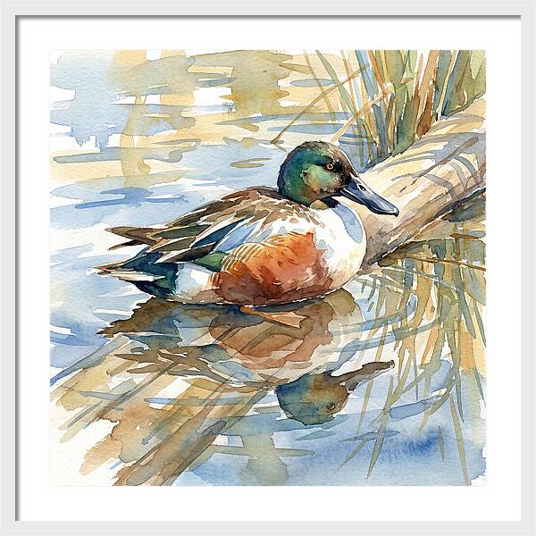 Shoveler Resting By The Water