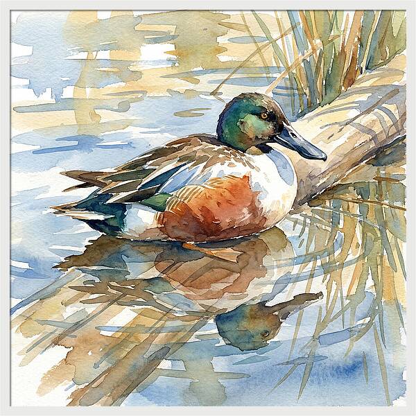 Shoveler Resting By The Water