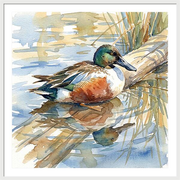 Shoveler Resting By The Water