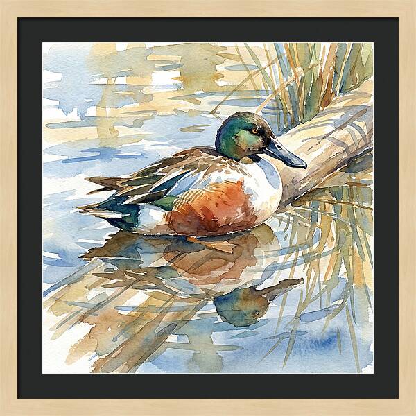 Shoveler Resting By The Water